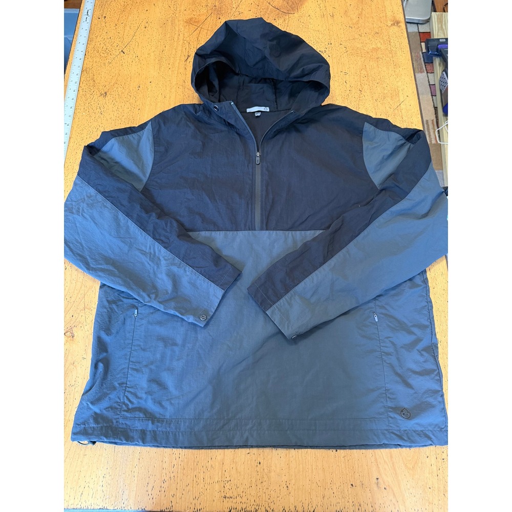 Tasc Quarter Zip XXL Men Grey Black Colorblock Hooded Windbreaker Jacket Rain